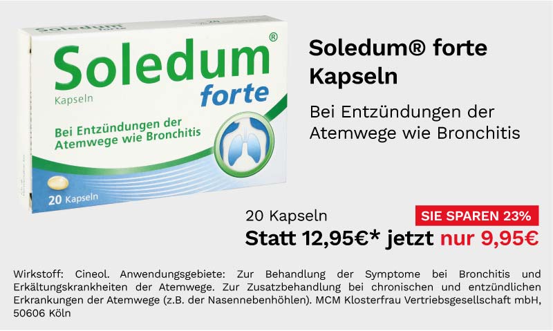Soledum forte Kapseln 20 Kapseln für 9,95 €